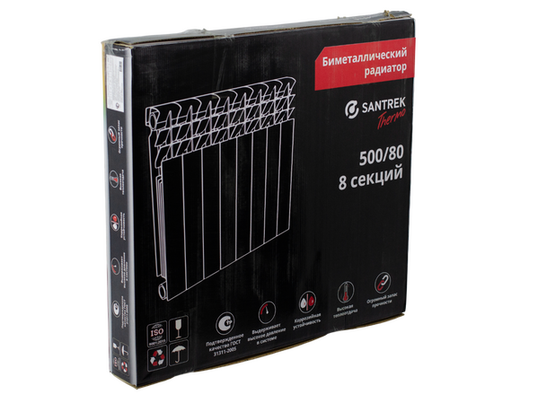Радиатор биметаллический SANTREK 500х80  8 секций (148 Вт/1 секц.)