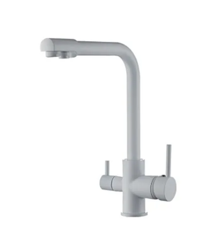 43053-8 Смеситель Кухня FRUD шар d-35 с подключением фильтра пит воды,(белый) на гайке 