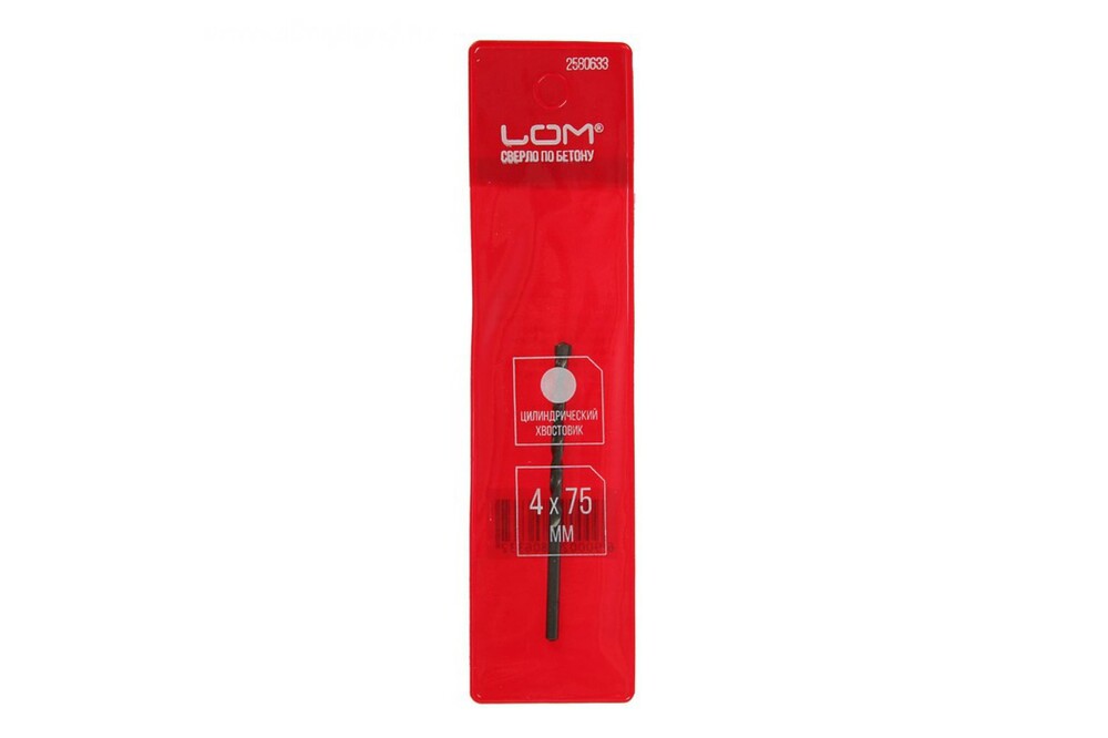 Сверло по бетону LOM, цилиндрический хвостовик, 4 х 75 мм 2580633