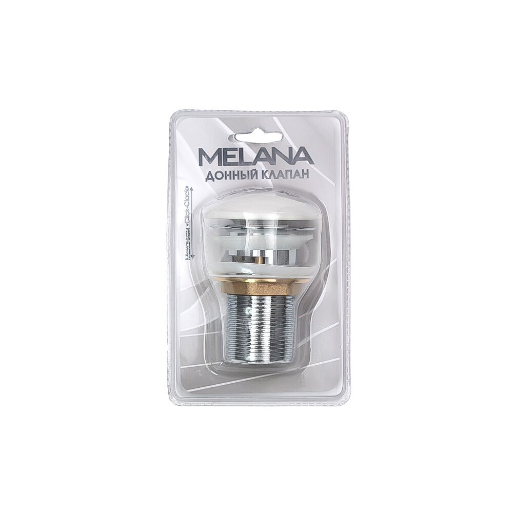 MLN-335301 донный клапан с переливом (Белый) Click-clack MELANA (в блистере)