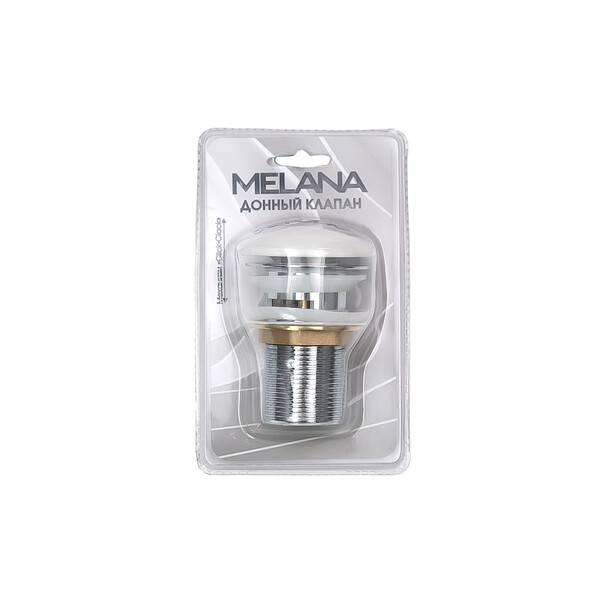 MLN-335301 донный клапан с переливом (Белый) Click-clack MELANA (в блистере)