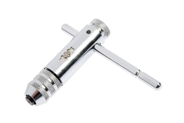 Вороток-трещотка для метчиков ТУНДРА, Т-образный, хромированный, М3 - М8 2705956