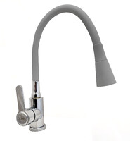 Смеситель кухня PURSH D35 (нерж.сталь,хром,серый гибкий излив+лейка-аэратор,гайка) R99307-H8 