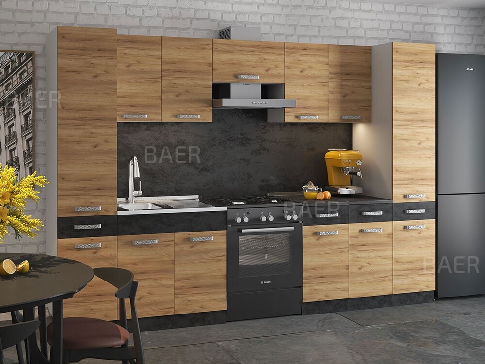 Пенал МУВИ 1 ящик 2 двери П6-400-1Я Дуб Крафт Золотой (2060х400х550) (1156)