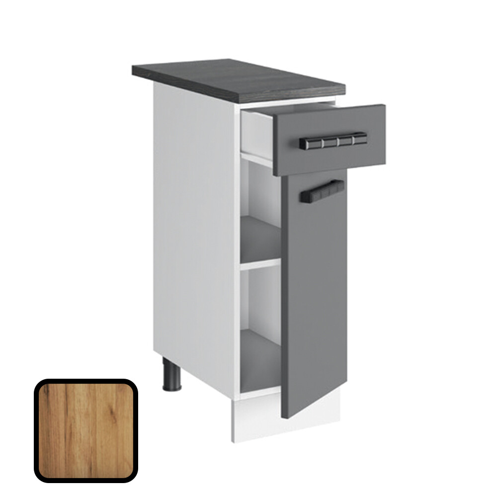 Стол разделочный МУВИ, 1 ящик Н300-1Я Дуб Крафт Золотой (810х300х450) Столешница Дуб Обожённый (1164)