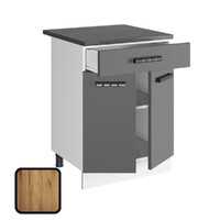 Стол разделочный МУВИ, 1 ящик Н600-1Я Дуб Крафт Золотой (810х600х450) Столешница Дуб Обожённый (1167)