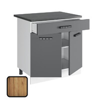 Стол разделочный МУВИ, 1 ящик Н800-1Я Дуб Крафт Золотой (810х800х450) Столешница Дуб Обожённый (1168)