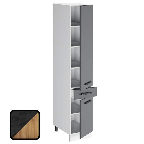 Пенал МУВИ/ЦЕМЕНТ 1 ящик 2 двери П6-400-1Я (2060х400х550) (1179)