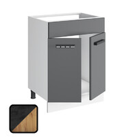 Стол под мойку МУВИ/ЦЕМЕНТ, М600 Дуб Крафт Золотой/Цемент Темный (810х600х450) (1185)