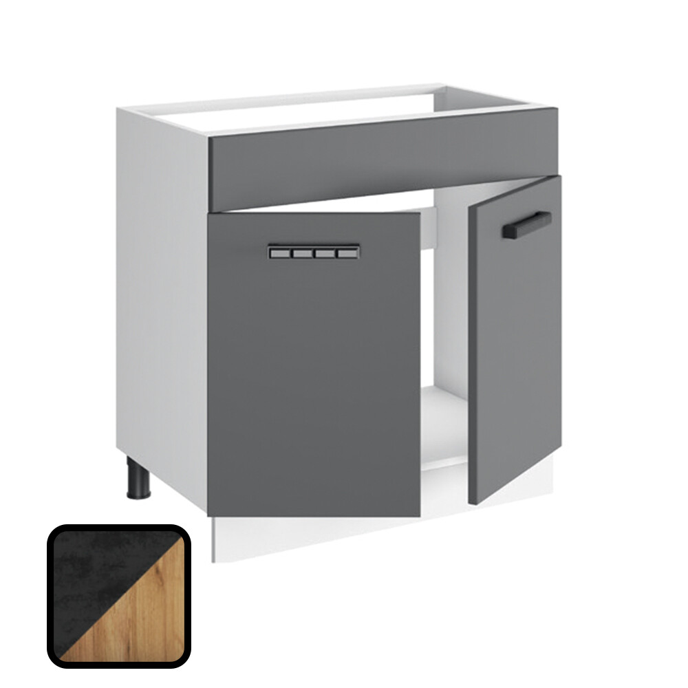 Стол под мойку МУВИ/ЦЕМЕНТ, М800 Дуб Крафт Золотой/Цемент Темный (810х800х450) (1186)