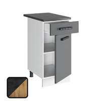 Стол разделочный МУВИ/ЦЕМЕНТ, 1 ящик Н400-1Я Дуб Крафт Золотой/Цемент Темный (810х400х450) Столешница Дуб Обожённый (1188)