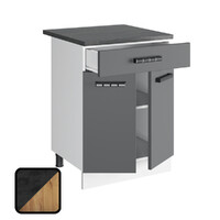 Стол разделочный МУВИ/ЦЕМЕНТ, 1 ящик Н600-1Я Дуб Крафт Золотой/Цемент Темный (810х600х450) Столешница Дуб Обожённый (1190)