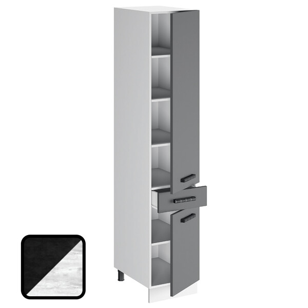 Пенал НИКА 1 ящик 2 двери П6-400-1Я Цемент Темный/Бетон Пайн (2060х400х550) (1202)