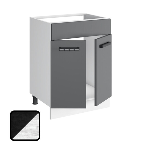 Стол под мойку НИКА, М600 Цемент Темный/Бетон Пайн (810х600х450) 1208
