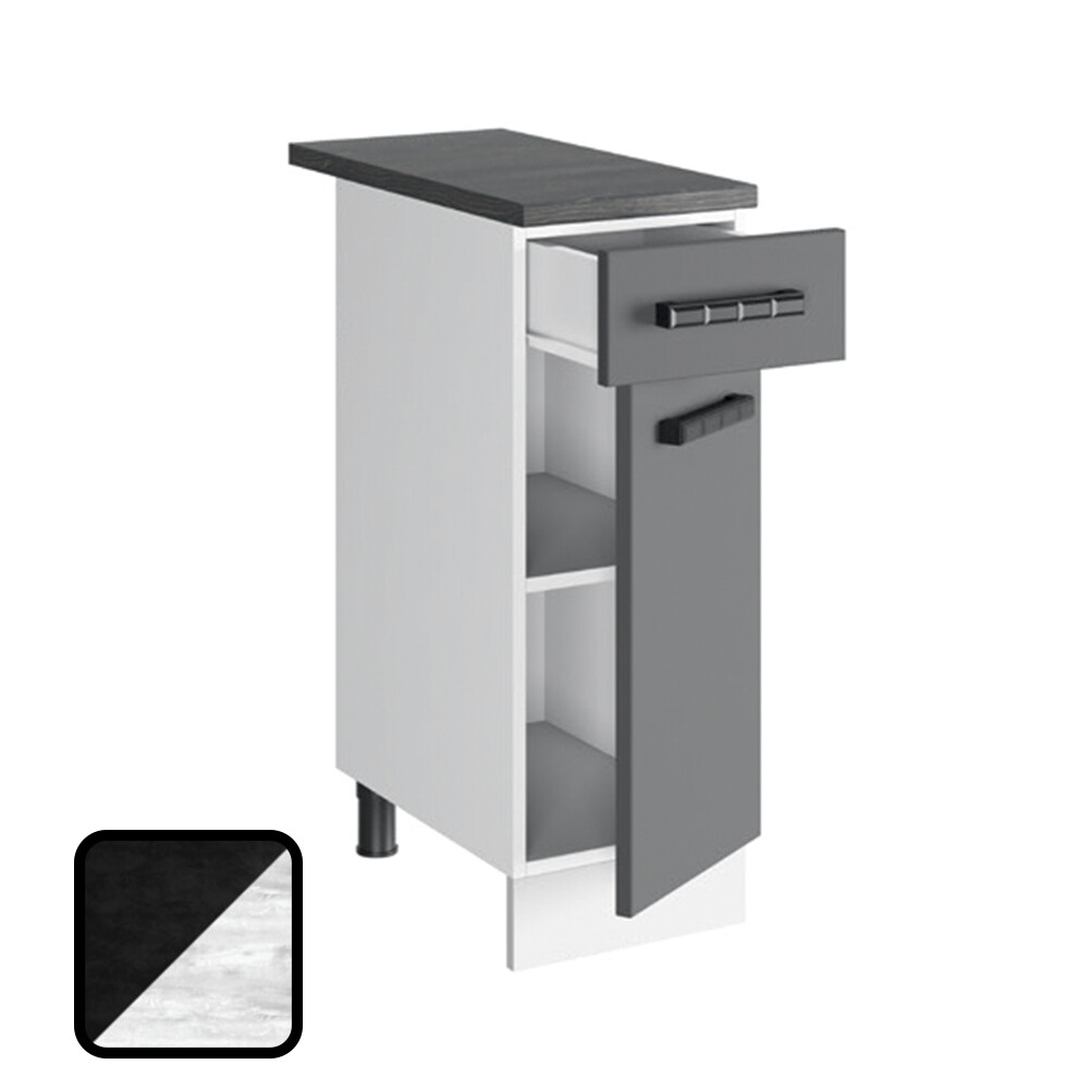 Стол разделочный НИКА, 1 ящик Н300-1Я Цемент Темный/Бетон Пайн (810х300х450) Столешница Луна (1210)