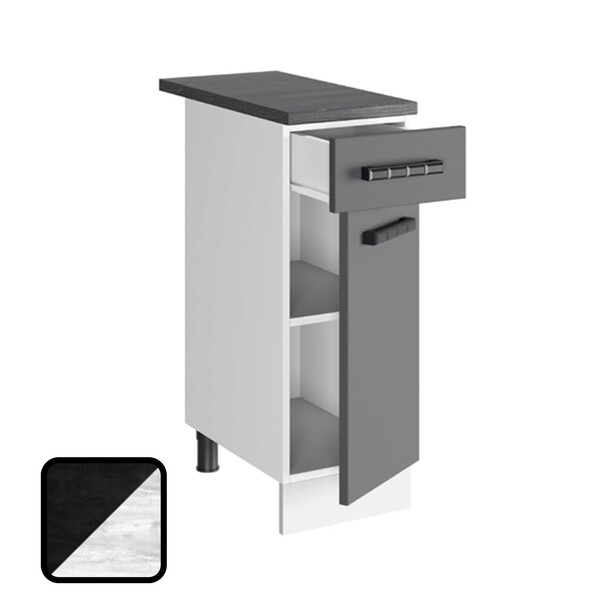 Стол разделочный НИКА, 1 ящик Н300-1Я Цемент Темный/Бетон Пайн (810х300х450) Столешница Луна (1210)