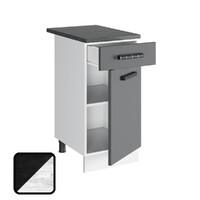 Стол разделочный НИКА, 1 ящик Н400-1Я Цемент Темный/Бетон Пайн (810х400х450) Столешница Луна 1211