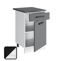 Стол разделочный НИКА, 1 ящик Н500-1Я Цемент Темный/Бетон Пайн (810х500х450) Столешница Луна (1212)