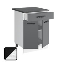 Стол разделочный НИКА, 1 ящик Н600-1Я Цемент Темный/Бетон Пайн (810х600х450) Столешница Луна (1213)