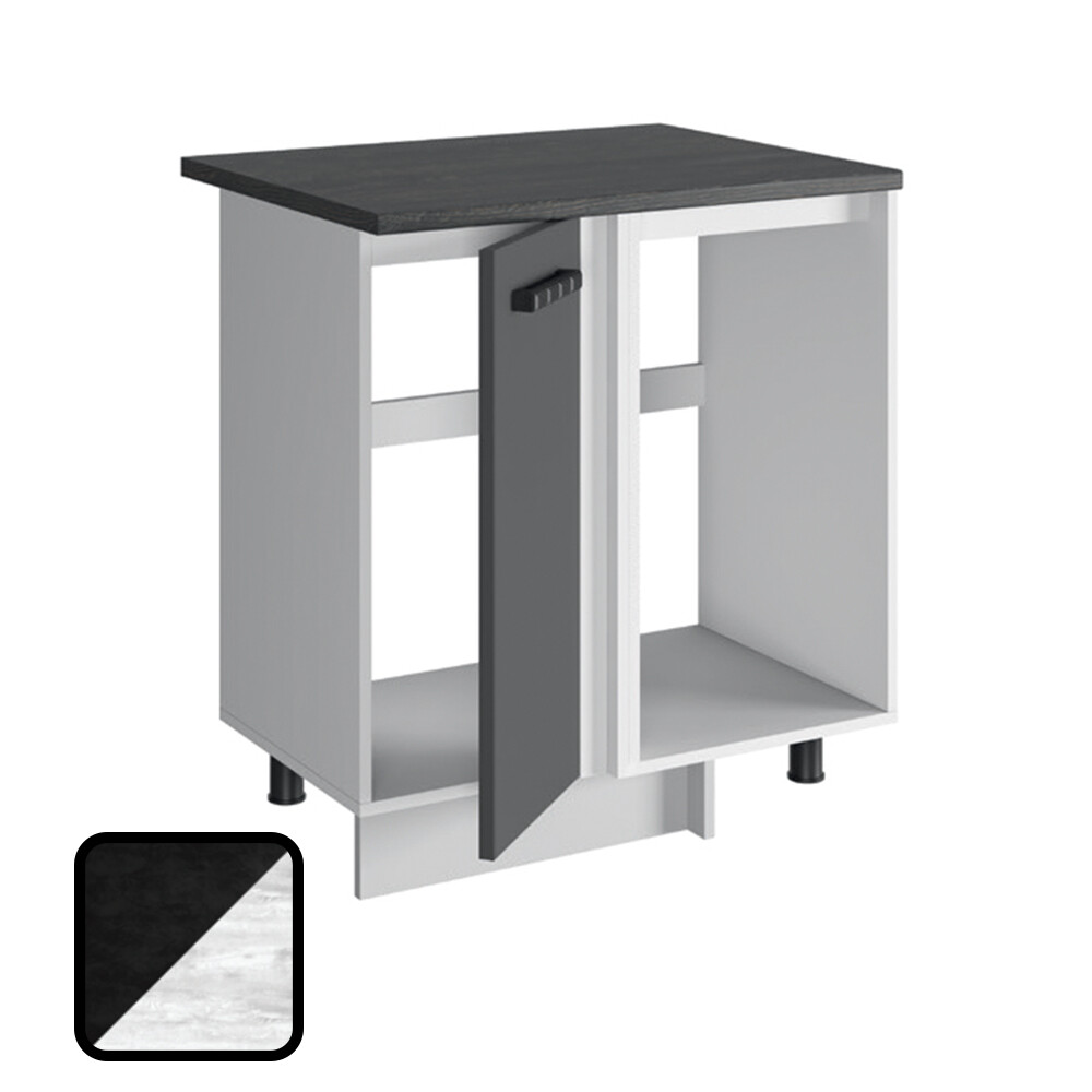 Стол разделочный угловой НИКА, НУ1000 Цемент Темный/Бетон Пайн (810х1000х450) Столешница Луна (1215)