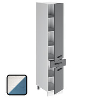 Пенал ОДРИ-1 (1 ящик 2 двери) П6-400-1Я Фактурный Белый/Синий (2060х400х550) (1271)