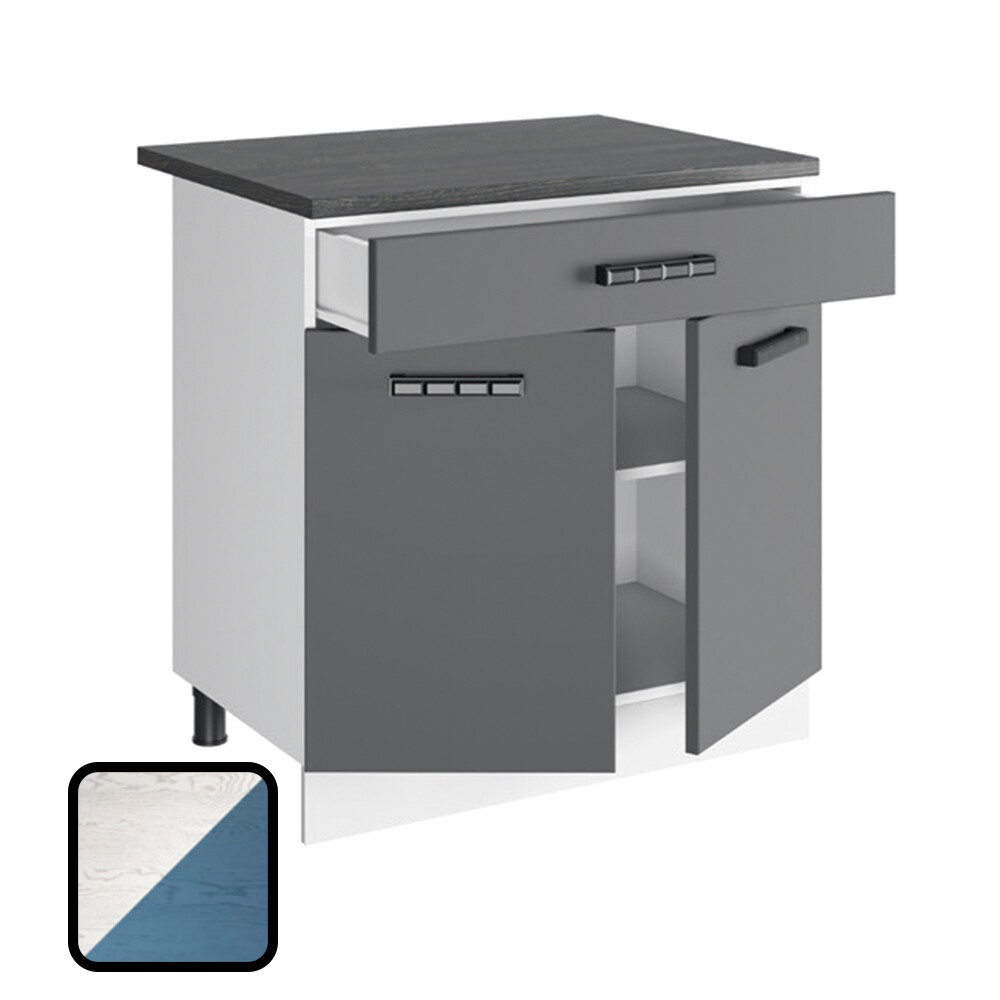 Стол разделочный ОДРИ-1, 1 ящик Н800-1Я Фактурный Синий (810х800х450) Столешница Мрамор итальянский (1283)