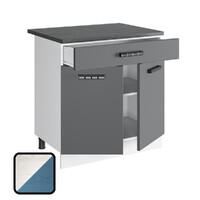 Стол разделочный ОДРИ-1, 1 ящик Н800-1Я Фактурный Синий (810х800х450) Столешница Мрамор итальянский (1283)