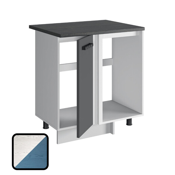 Стол разделочный угловой ОДРИ-1, НУ1000 Фактурный Синий (810х1000х450) Столешница Мрамор итальянский