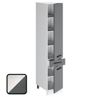 Пенал ОДРИ-2 (1 ящик 2 двери) П6-400-1Я Фактурный Белый/Серый (2060х400х550) (1294)