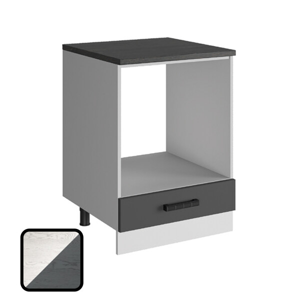 Стол под духовой шкаф ОДРИ-2, НД600 Фактурный Серый (810х600х450) Столешница Мрамор итальянский (1298)