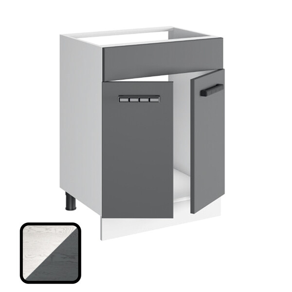 Стол под мойку ОДРИ-2, М600 Фактурный Серый (810х600х450) (1300)