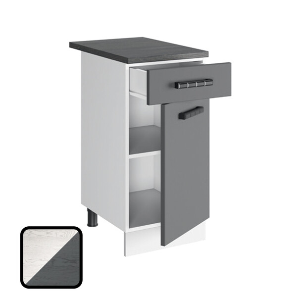 Стол разделочный ОДРИ-2, 1 ящик Н400-1Я Фактурный Серый (810х400х450) Столешница Мрамор итальянский (1303)