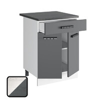 Стол разделочный ОДРИ-2, 1 ящик Н600-1Я Фактурный Серый (810х600х450) Столешница Мрамор итальянский (1305)