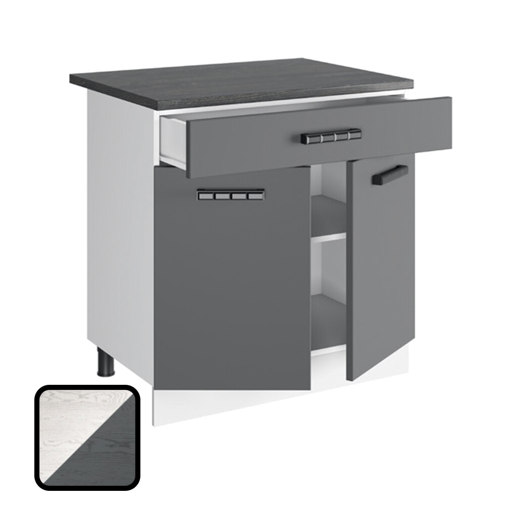 Стол разделочный ОДРИ-2, 1 ящик Н800-1Я Фактурный Серый (810х800х450) Столешница Мрамор итальянский (1306)