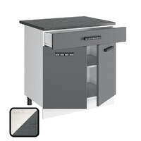 Стол разделочный ОДРИ-2, 1 ящик Н800-1Я Фактурный Серый (810х800х450) Столешница Мрамор итальянский (1306)