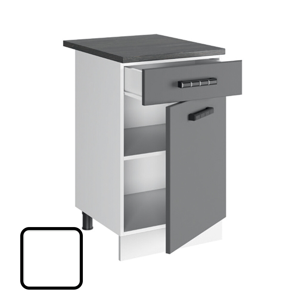 Стол разделочный СИТИ-1, 1 ящик Н500-1Я Белый софт (810х500х450) Столешница Полярная Звезда