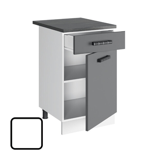 Стол разделочный СИТИ-1, 1 ящик Н500-1Я Белый софт (810х500х450) Столешница Полярная Звезда