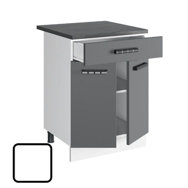 Стол разделочный СИТИ-1, 1 ящик Н600-1Я Белый софт (810х600х450) Столешница Полярная Звезда