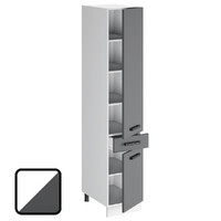 Пенал СИТИ-2 (1 ящик 2 двери) П6-400-1Я Белый софт/Графит софт (2060х400х550)