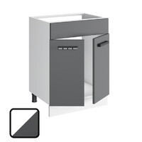 Стол под мойку СИТИ-2, М600 Белый софт/Графит софт (810х600х450)