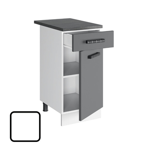 Стол разделочный СОФИ-2, 1 ящик Н400-1Я Белый Софт (810х400х450) Столешница Гранит чёрный