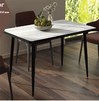 Стол "Винтерберг" прямоугольный 110*70 см (столешница 22 мм, опоры чёрные матовые)(2 места) (1423)