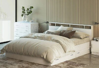 Кровать "Арина" 1400 с ящиками (Белый) (3 места)