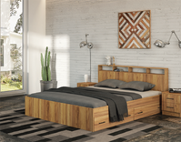 Кровать Муви-2 1800 с ящиками (дуб крафт золотой)