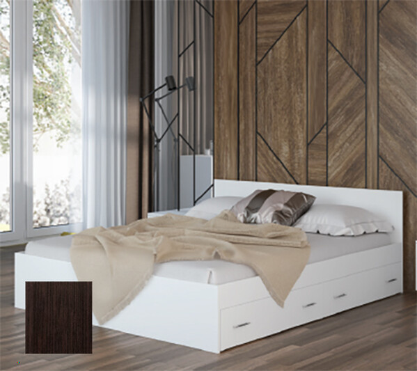 Кровать Стандарт 1400 с ящиками (Венге) (3 места)