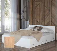 Кровать Стандарт 1400 с ящиками (Сонома) (1107)