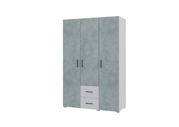 Victor Шкаф 3 створки/2 ящика белый/бетон (3 места)