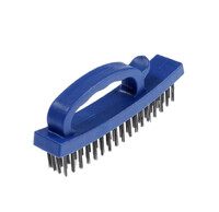 Щетка металлическая ручная ТУНДРА, закаленная проволока, пластиковая с рукояткой, 4-рядная 3110017