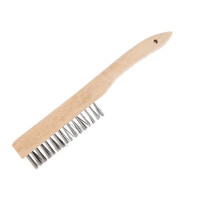 Щетка металлическая ручная ТУНДРА, закаленная проволока, деревянная рукоятка, 4-рядная 3110018