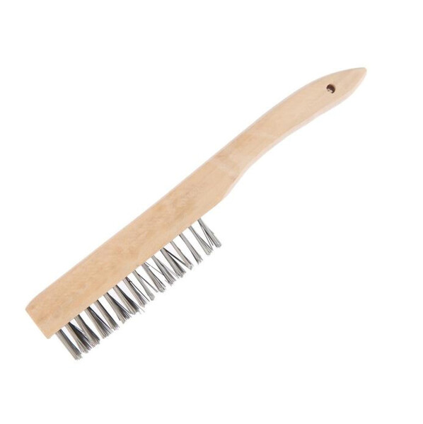 Щетка металлическая ручная ТУНДРА, закаленная проволока, деревянная рукоятка, 4-рядная 3110018